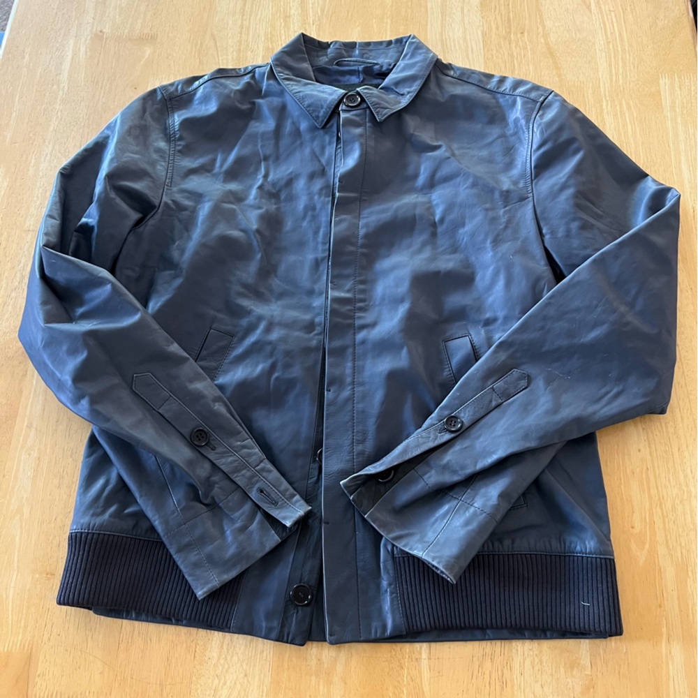 ALEXANDER MCQUEEN Men's Leather Bomber Jacket Size 34